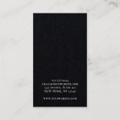 Modern minimalistisch zwart monogram zwart-wit visitekaartje (Achterkant)