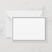 Modern minimalistisch zwart omzoomd stijlvol scrip notitiekaartje (Achterkant)