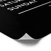 Modern minimalistisch zwart | Openingstijden van b Poster (Hoek)