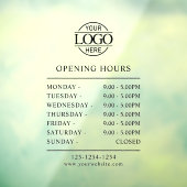 Modern minimalistisch zwart | Openingstijden van b Raamsticker (Vel 3)