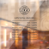 Modern minimalistisch zwart | Openingstijden van b Raamsticker (Vel 2)