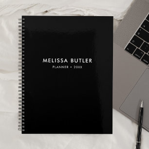 Modern minimalistisch zwart planner