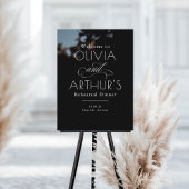 Modern minimalistisch zwart repetitie diner welkom acryl bord