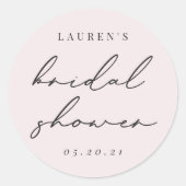 Modern minimalistisch zwart-roze Vrijgezellenfeest Ronde Sticker (Voorkant)