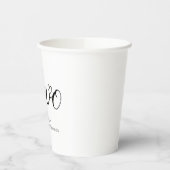 Modern minimalistisch zwart script 2e verjaardag papieren bekers (Links)