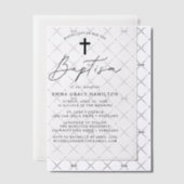 Modern minimalistisch zwart Script Baptisme Vellum Uitnodigingen (Offset (Uitnodiging))