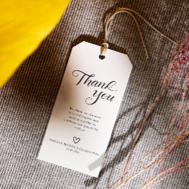 Modern minimalistisch zwart script Bedankt voor je Cadeaulabel