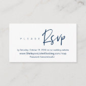 Modern minimalistisch, zwart script, online RSVP E Informatiekaartje (Voorkant)
