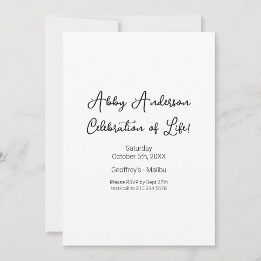 Modern minimalistisch zwart script viering van het kaart (Voorkant)