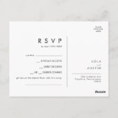 Modern minimalistisch zwart Song Request RSVP Brie Briefkaart (Achterkant)