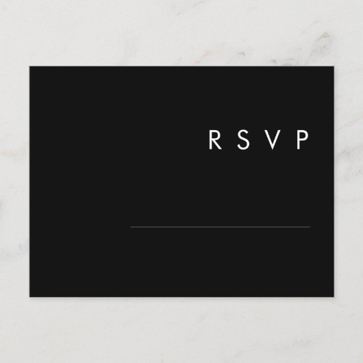 Modern minimalistisch zwart Song Request RSVP Brie Briefkaart (Voorkant)