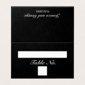 Modern Minimalistisch Zwart Tafelnummer en Naam Ka (Buitenkant ongevouwen)