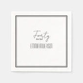 Modern Minimalistisch Zwart tekst Wit Servet (Voorkant)