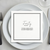 Modern Minimalistisch Zwart  tekst Wit Servet