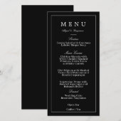 Modern Minimalistisch Zwart Trouwmenu (Voorkant / Achterkant)