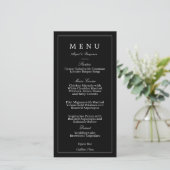 Modern Minimalistisch Zwart Trouwmenu (Staand voorkant)