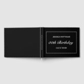 Modern minimalistisch zwart verjaardagsnummer gastenboek (Volledig)