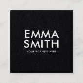 Modern minimalistisch zwart vierkante visitekaartje (Voorkant)