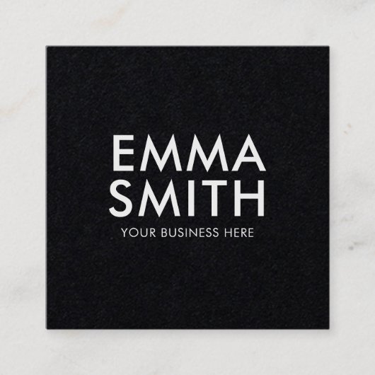 Modern minimalistisch zwart vierkante visitekaartje (Voorkant)