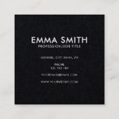 Modern minimalistisch zwart vierkante visitekaartje (Achterkant)
