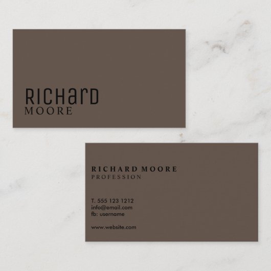 modern minimalistisch zwart visitekaartje (Voorkant / Achterkant)