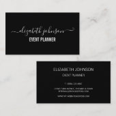 Modern minimalistisch zwart visitekaartje (Voorkant / Achterkant)