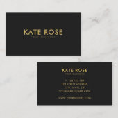 Modern minimalistisch zwart Visitekaartje (Voorkant / Achterkant)