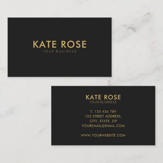 Modern minimalistisch zwart Visitekaartje (Voorkant / Achterkant)