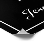 Modern minimalistisch zwart Vrijgezellenfeest welk Poster (Hoek)