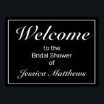 Modern minimalistisch zwart Vrijgezellenfeest welk Poster<br><div class="desc">Vrijgezellenfeest welkomstteken. Stijlvol modern,  minimaal wit en zwart ontwerp. Meer objecten zijn in deze stijl in onze winkel verkrijgbaar. U kunt het ontwerp verder uitgeven,  achtergrondkleur veranderen,  doopvonten en extra tekst toevoegen door "aanpassen verder"verbinding te klikken.</div>