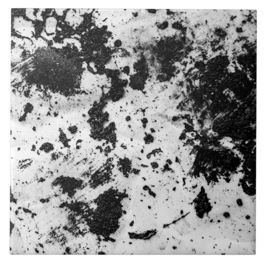 Modern Minimalistisch zwart-wit Abstract patroon Tegeltje (Voorkant)