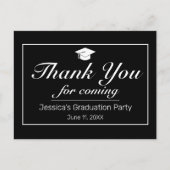 Modern minimalistisch zwart wit Afstuderen Harteli Briefkaart (Voorkant)