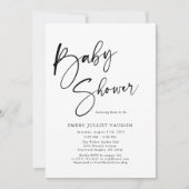 Modern minimalistisch zwart-wit Baby shower Kaart (Voorkant)