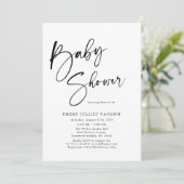 Modern minimalistisch zwart-wit Baby shower Kaart (Staand voorkant)