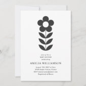 Modern minimalistisch zwart wit Baby shower Kaart (Voorkant)