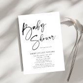 Modern minimalistisch zwart-wit Baby shower Kaart