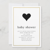 Modern minimalistisch zwart-wit Baby shower Kaart (Voorkant)