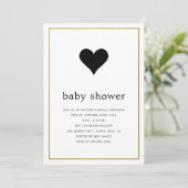 Modern minimalistisch zwart-wit Baby shower Kaart (Staand voorkant)