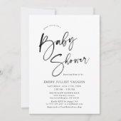 Modern minimalistisch zwart-wit Baby shower Kaart (Voorkant)