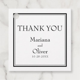 Modern minimalistisch zwart-wit bedankjes labels