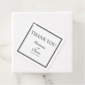 Modern minimalistisch zwart-wit bedankjes labels (In situ)