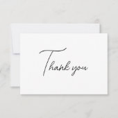 Modern minimalistisch zwart-wit bedankkaart (Voorkant)