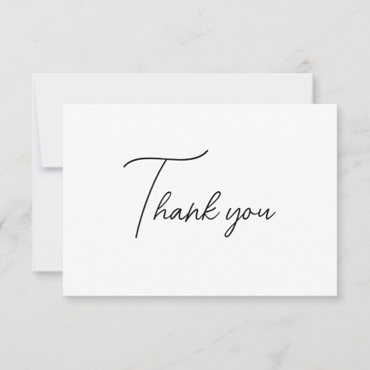 Modern minimalistisch zwart-wit bedankkaart (Voorkant)