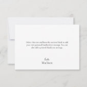 Modern minimalistisch zwart-wit bedankkaart (Achterkant)