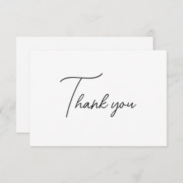 Modern minimalistisch zwart-wit bedankkaart