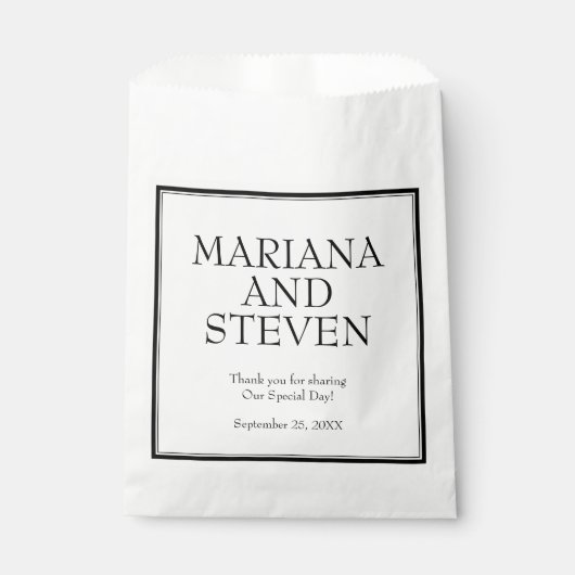 Modern minimalistisch zwart wit bedankzakje (Voorkant)