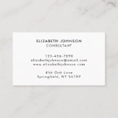 Modern minimalistisch zwart wit bedrijf Logo Busin Visitekaartje (Achterkant)