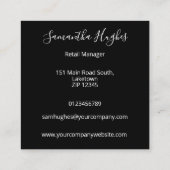 MODERN MINIMALISTISCH ZWART WIT BEDRIJF LOGO CUSTO VIERKANTE VISITEKAARTJE (Achterkant)