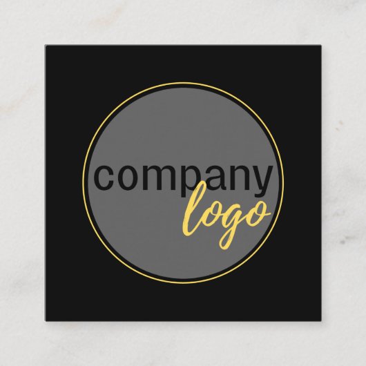 MODERN MINIMALISTISCH ZWART WIT BEDRIJF LOGO CUSTO VIERKANTE VISITEKAARTJE (Voorkant)