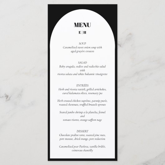Modern Minimalistisch Zwart Wit Berichten Menu (Voorkant)